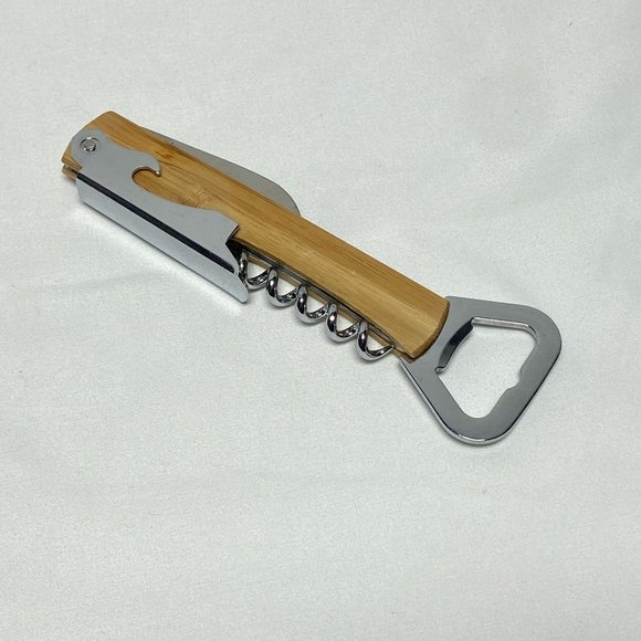 Set of 2  Spam Advertising Wood Metal Keychain Bottle Opener and Multi Tool - Picture 9 of 11